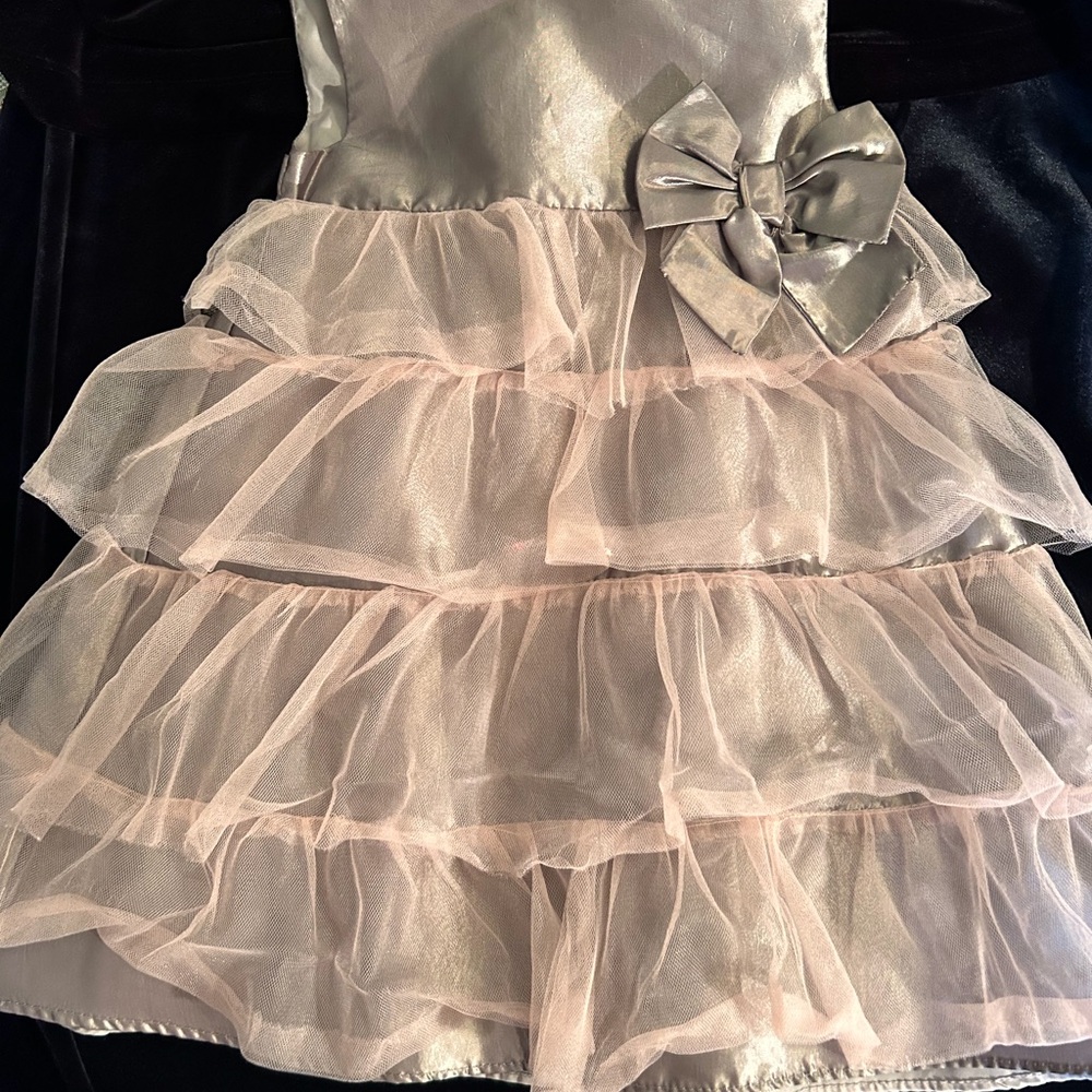 Wendy Bellissimo Silver and Pink Formal Kids Dress